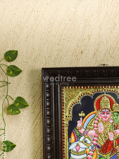Tanjore Painting - Rishaba Vaghana - Flat (Gold Foil) - 12x10 inch - WL4770