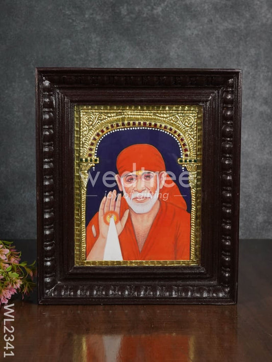 Tanjore Painting - Sai Baba - Flat (Gold Foil) - 10x8 inch - WL2341