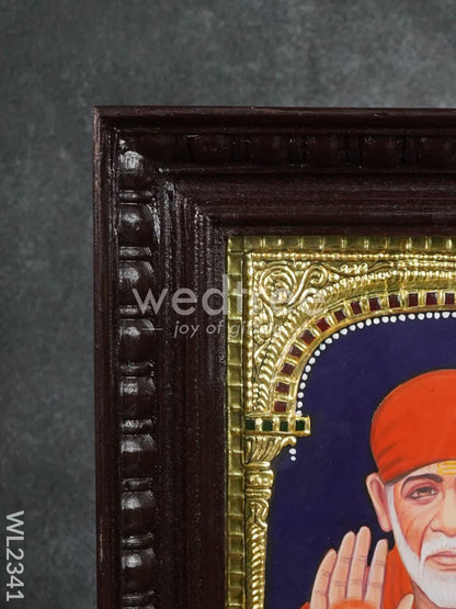 Tanjore Painting Sai Baba - Flat (Gold foil) - 10x8 (Medium) - WL2341