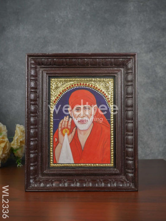 Tanjore Painting - Sai Baba - Flat (Gold Foil) - 8x6 inch - WL2336