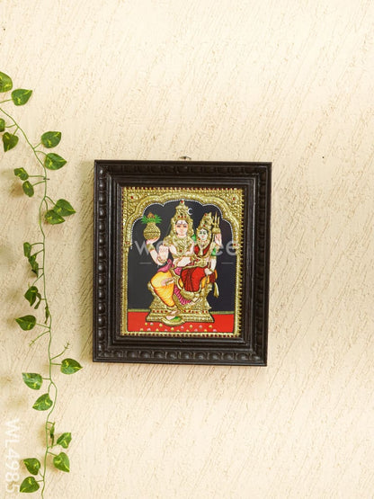 Tanjore Painting - Shivan-Parvati - Semi Embossed - 12x10 inch - WL4985