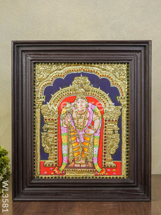 Tanjore Painting - Murugan - Flat (Gold Foil) - 15x12 inch - WL3581
