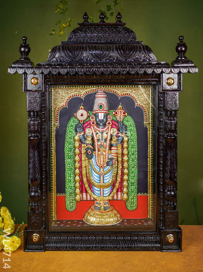 Tanjore Painting - Tirupathi Balaji - Embossed - 24x18 inch - WL4714