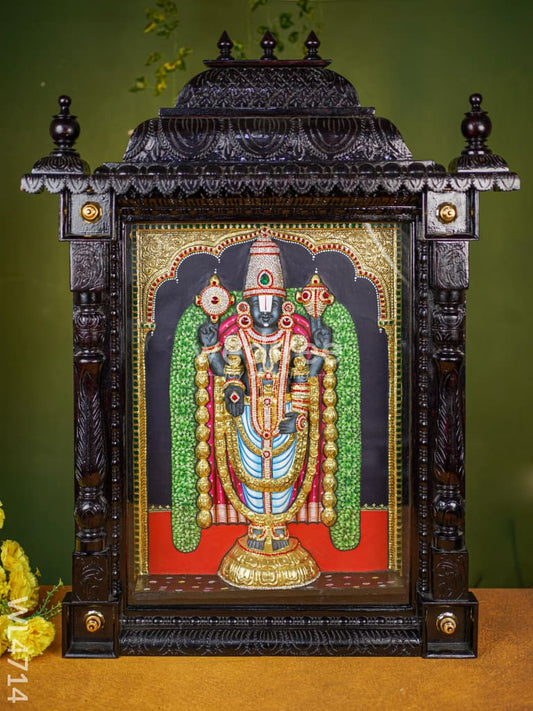 Tanjore Painting - Tirupathi Balaji - Embossed - 24x18 inch - WL4714