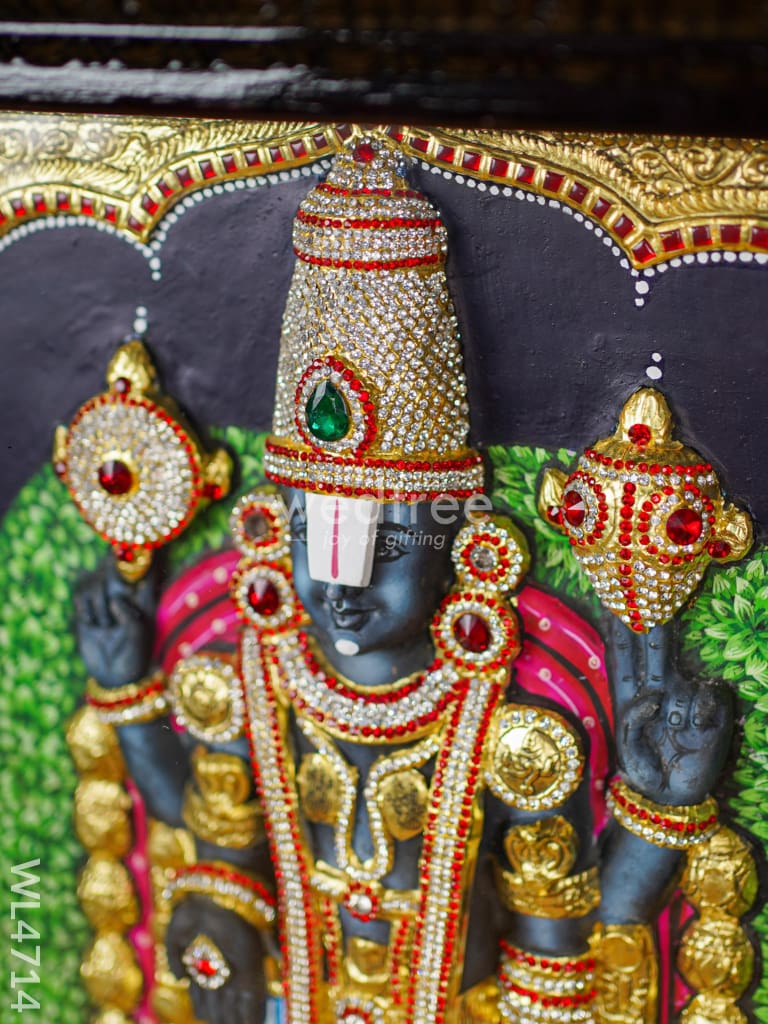 Tanjore Painting - Tirupathi Balaji - Embossed - 24x18 inch - WL4714