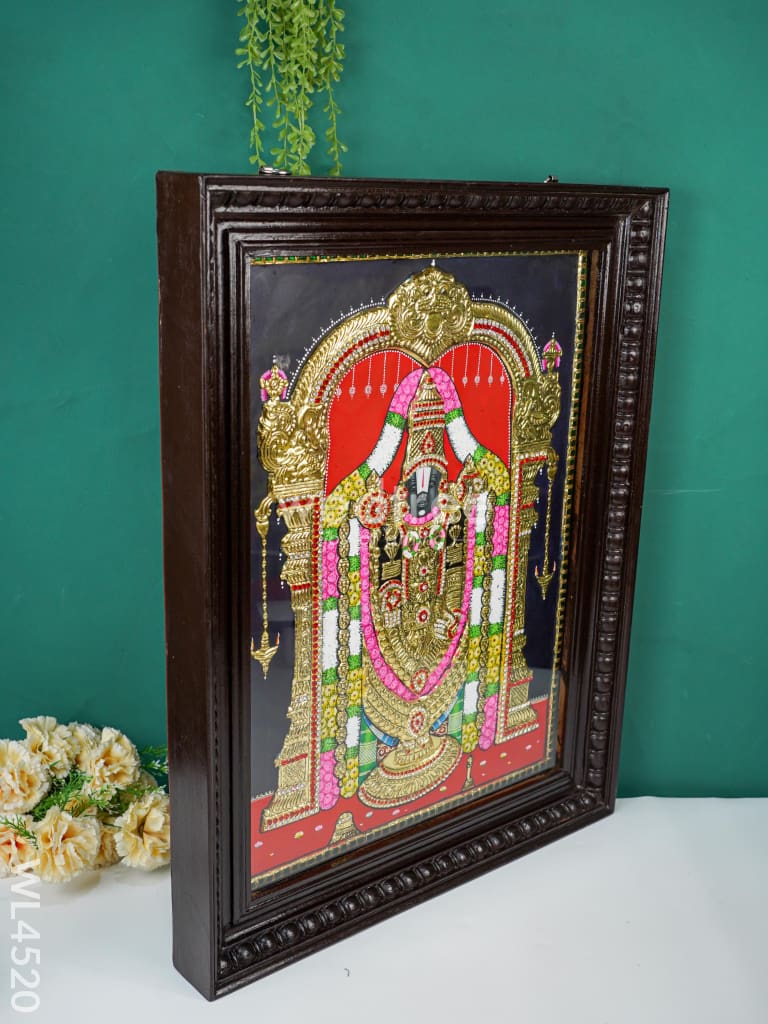 Tanjore Painting - Tirupathi Balaji - Semi Embossed - 24x18 inch - WL4520