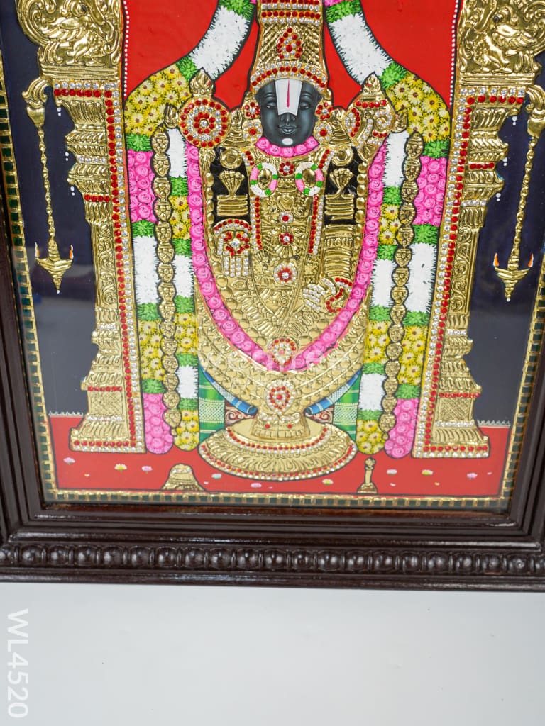 Tanjore Painting - Tirupathi Balaji - Semi Embossed - 24x18 inch - WL4520