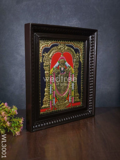 Tanjore Painting - Tirupathi Balaji - Flat (Gold Foil) - 12x10 inch - WL3001