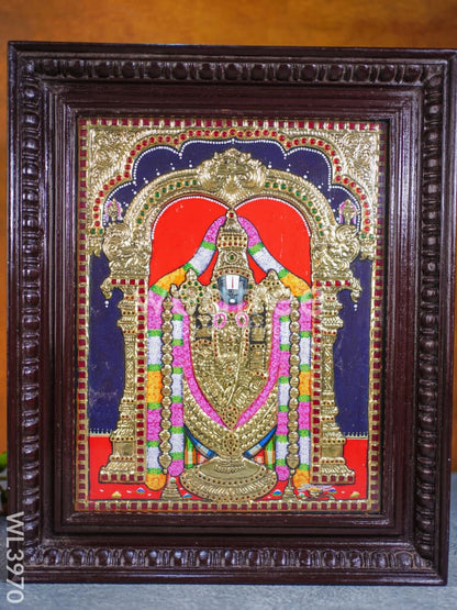 Tanjore Painting - Tirupati Balaji 15 x 12 inch - Flat [Gold Foil] - WL3970
