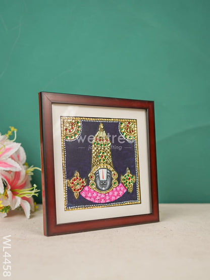 Tanjore Painting Tirupati Balaji - Flat [Gold Foil] - 6X6 inch - WL4458