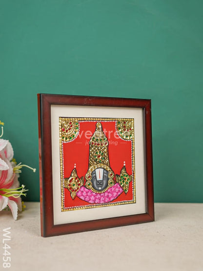 Tanjore Painting Tirupati Balaji - Flat [Gold Foil] - 6X6 inch - WL4458