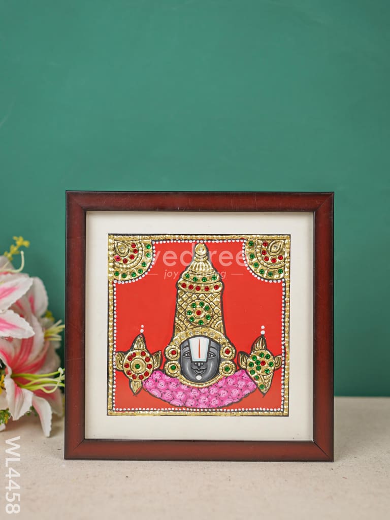 Tanjore Painting Tirupati Balaji - Flat [Gold Foil] - 6X6 inch - WL4458