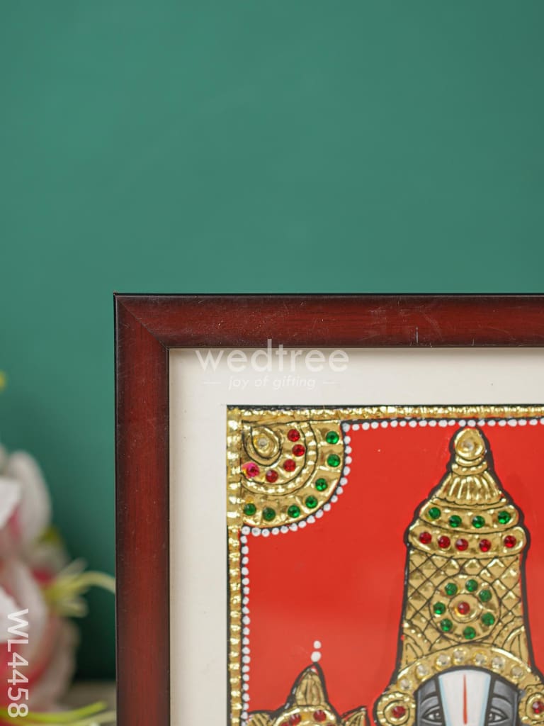 Tanjore Painting Tirupati Balaji - Flat [Gold Foil] - 6X6 inch - WL4458