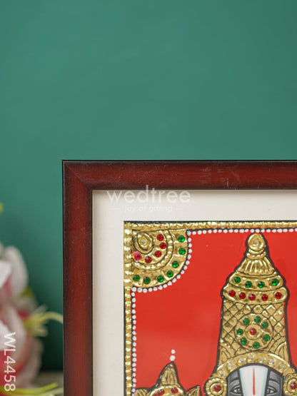 Tanjore Painting Tirupati Balaji - Flat [Gold Foil] - 6X6 inch - WL4458