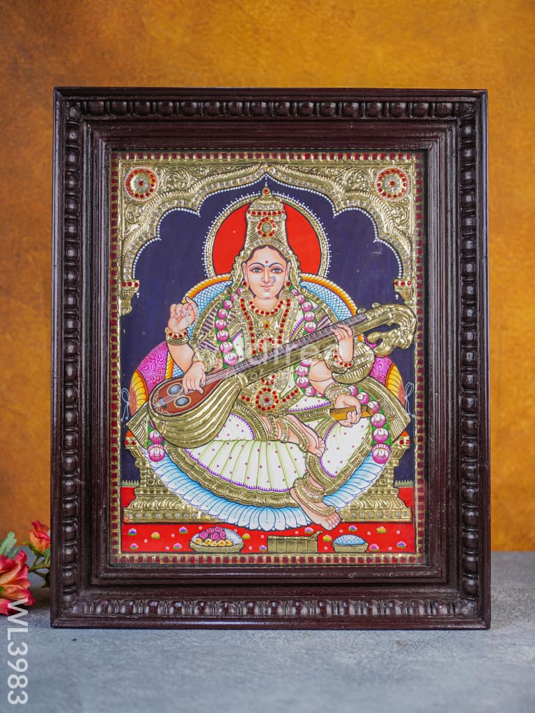 Tanjore Painting - Tirupati Balaji & Padmavathi 16 x 20 inch - Flat [Gold Foil] - WL3983