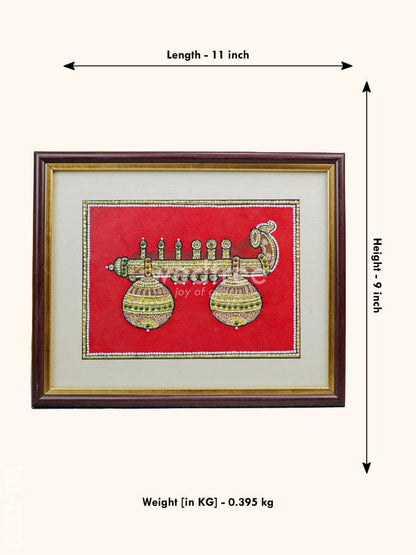 Tanjore Painting Veena - 11 x 9 - WL4179