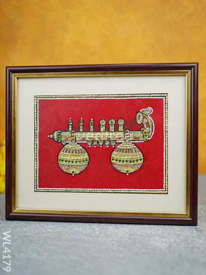 Tanjore Painting Veena - 11 x 9 - WL4179