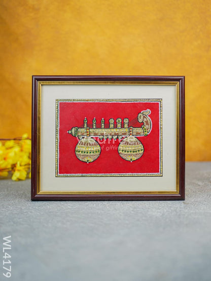Tanjore Painting Veena - 11 x 9 - WL4179