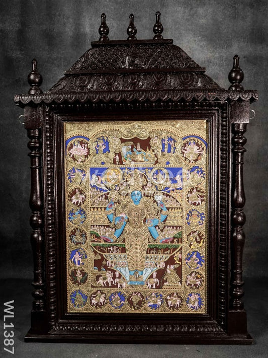Tanjore Painting - Vishwaroopam - Flat (Gold Foil) - 24x18 inch - WL1387