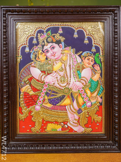 Tanjore Painting - Vithoba Krishna - Flat (Gold Foil) - 20x16 inch - WL4712