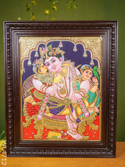 Tanjore Painting - Vithoba Krishna - Flat (Gold Foil) - 20x16 inch - WL4712