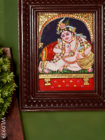 Tanjore Painting - Vithoba Krishna - Flat (Gold Foil) - 8x6 inch  - WL0939