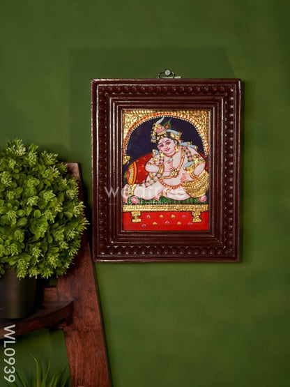 Tanjore Painting - Vithoba Krishna - Flat (Gold Foil) - 8x6 inch  - WL0939