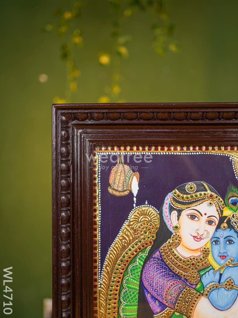 Tanjore Painting - Yashoda Krishna - Flat (Gold Foil) - 18x14 inch - WL4710