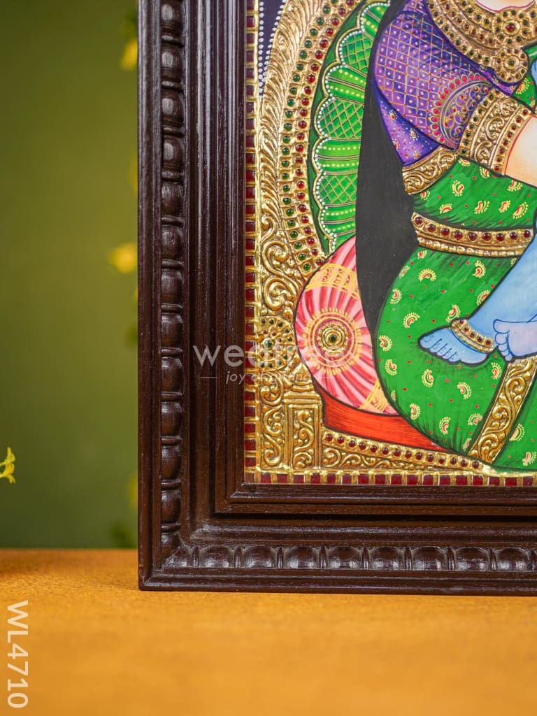 Tanjore Painting - Yashoda Krishna - Flat (Gold Foil) - 18x14 inch - WL4710