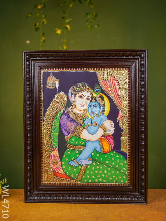 Tanjore Painting - Yashoda Krishna - Flat (Gold Foil) - 18x14 inch - WL4710