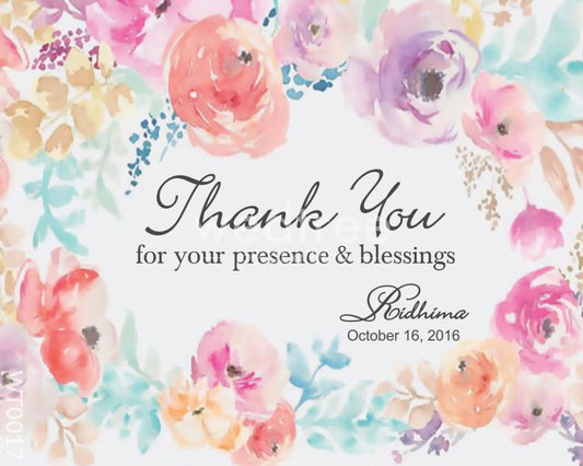 Thank You Card - Floral Painting Design