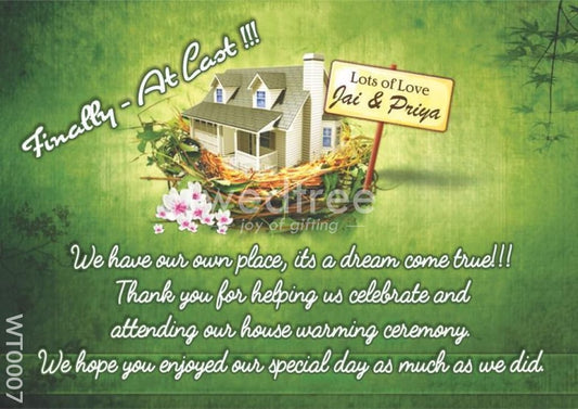 Thank You Card - House Warming