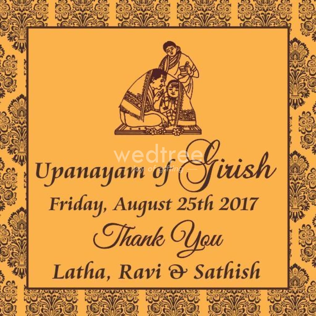 Thank You Card - Upanayanam 02