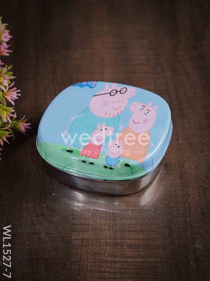 Tiffin Box with Cartoon Engraved - (4.5in X 1in) - WL1527