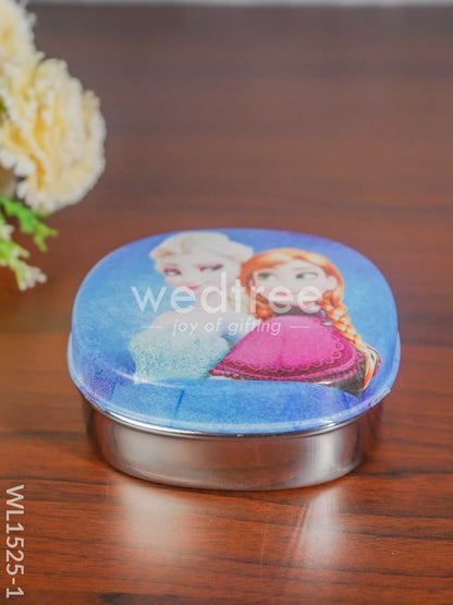 Tiffin Box with Cartoon Engraved - (6in X 2in) - WL1525