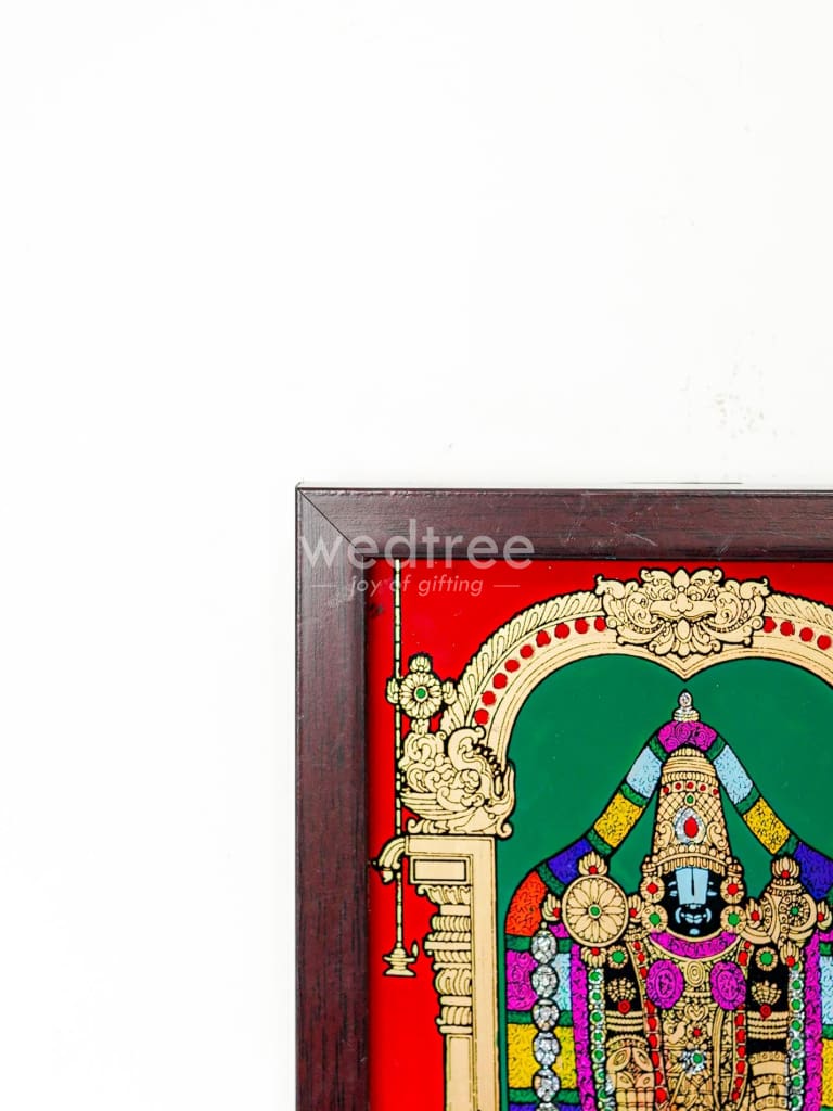 Tirupati Balaji Reverse Glass Painting Frame - 8x6 inch - WL4561