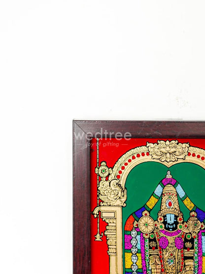 Tirupati Balaji Reverse Glass Painting Frame - 8x6 inch - WL4561