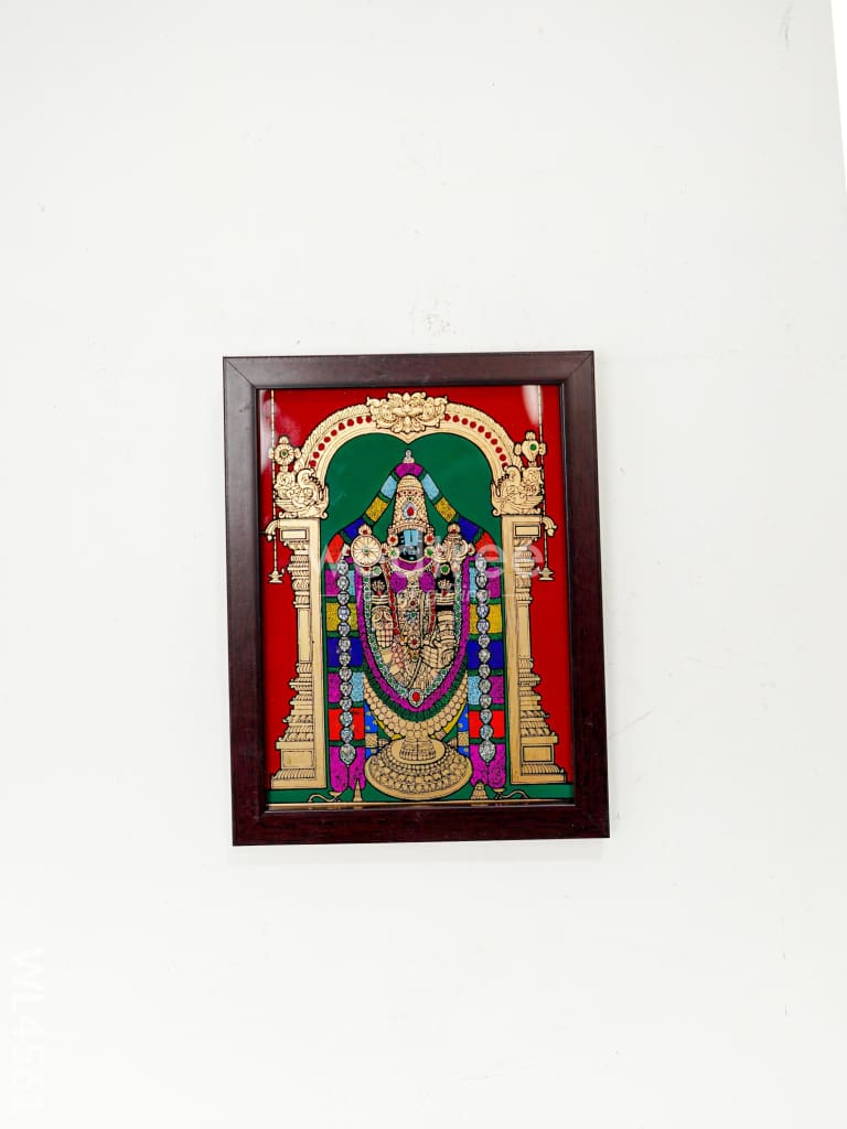 Tirupati Balaji Reverse Glass Painting Frame - 8x6 inch - WL4561