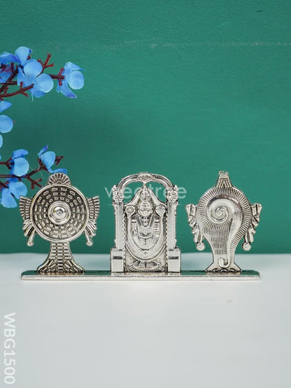 Tirupati Balaji Shank Chakra - Silver Antique - WBG1500