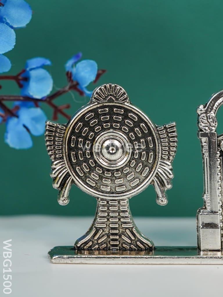 Tirupati Balaji Shank Chakra - Silver Antique - WBG1500