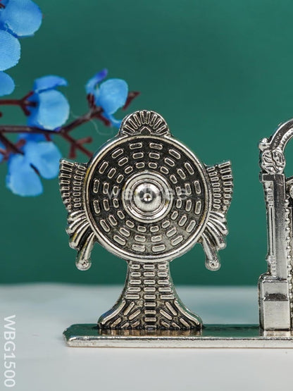 Tirupati Balaji Shank Chakra - Silver Antique - WBG1500