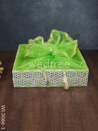 Trousseau Baskets with Embroidery and Mirror Work  - Set of 3 - WL3066