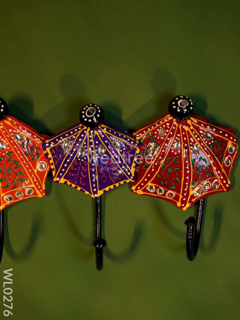 Umbrella hanger with hand painted stone work - WL0276