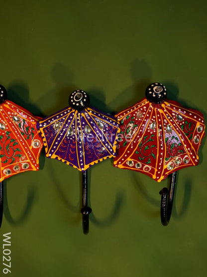 Umbrella hanger with hand painted stone work - WL0276