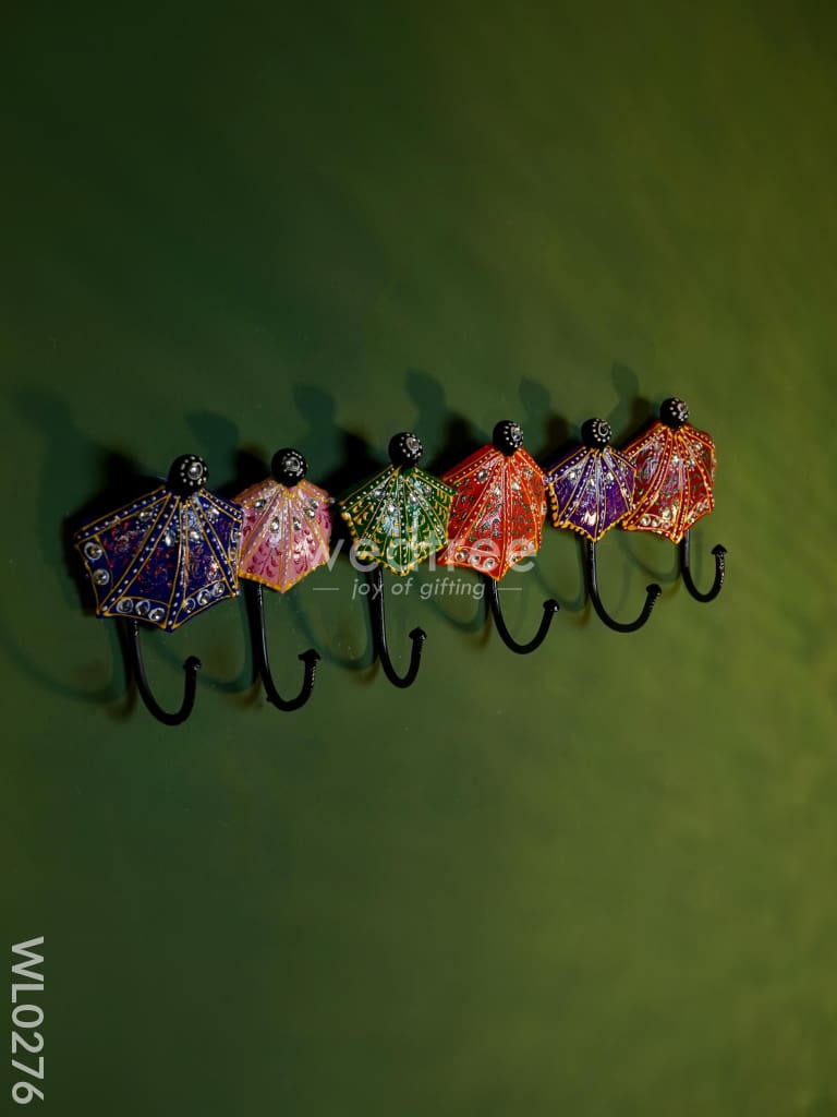 Umbrella hanger with hand painted stone work - WL0276