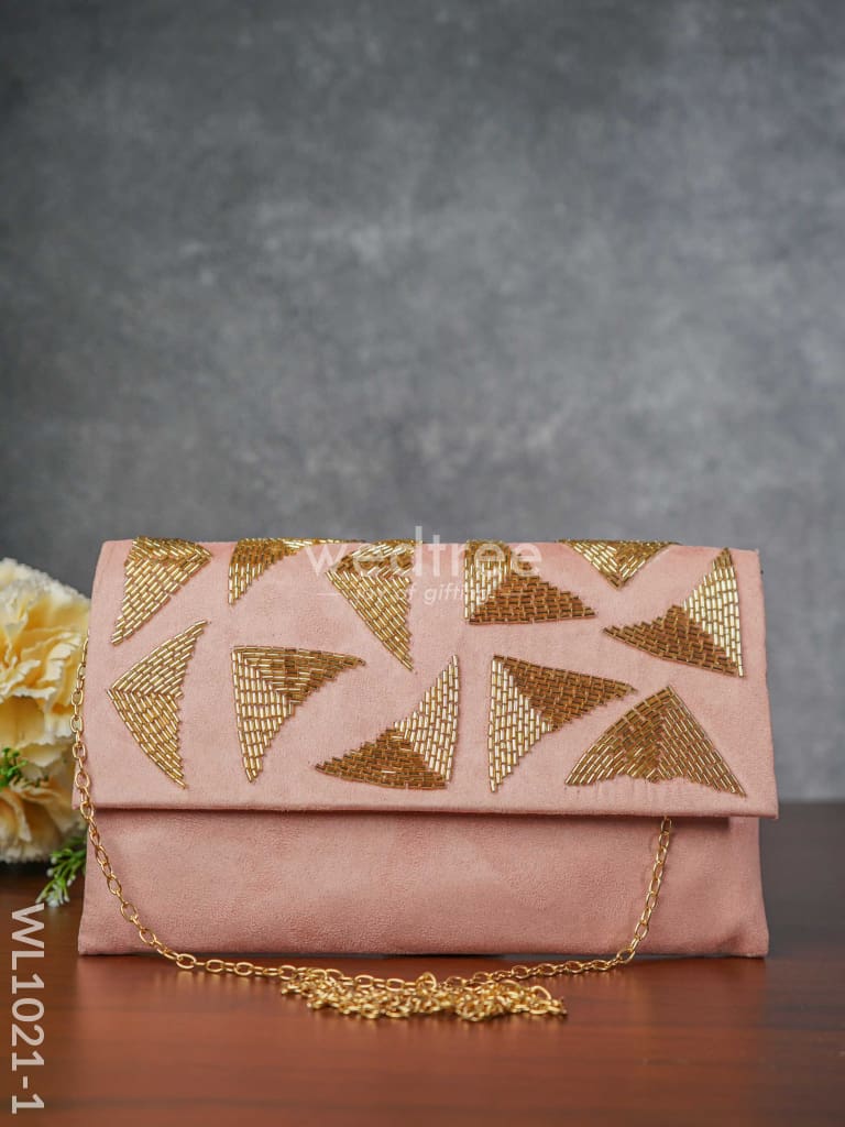 Velvet Designer Clutch with Magnetic Lock - WL1021-1