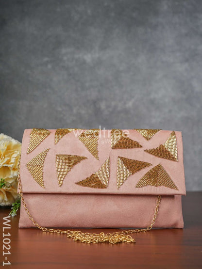 Velvet Designer Clutch with Magnetic Lock - WL1021-1