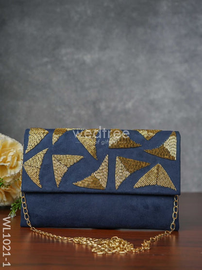 Velvet Designer Clutch with Magnetic Lock - WL1021-1