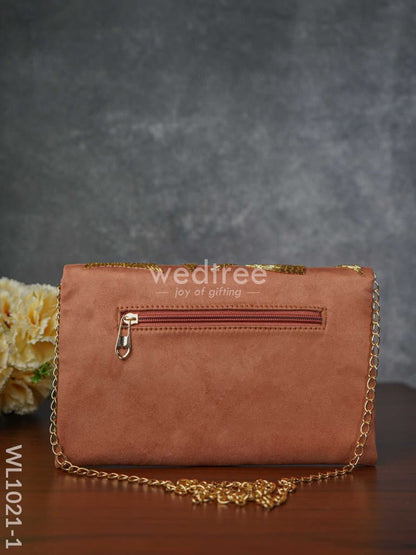 Velvet Designer Clutch with Magnetic Lock - WL1021-1