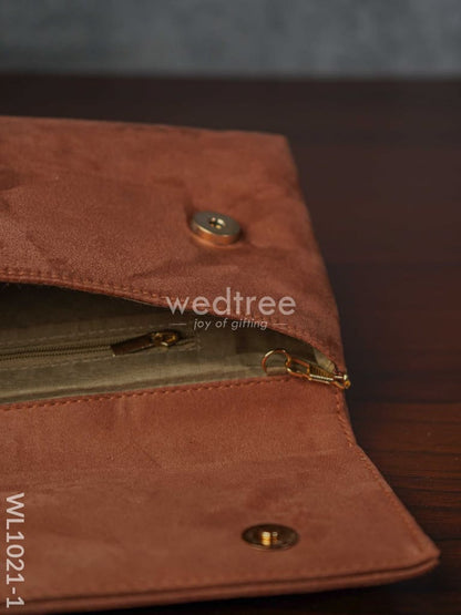 Velvet Designer Clutch with Magnetic Lock - WL1021-1
